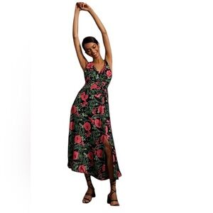 bhldn leah strapless satin scarf midi slip dress BHLDN Leah Strapless Satin Scarf Slip Midi Dress